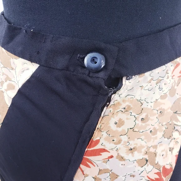 Vintage Floral Pattern Hippie Boho Festival Handmade Maxi Circle Skirt Size 4/6 - Picture 9 of 12